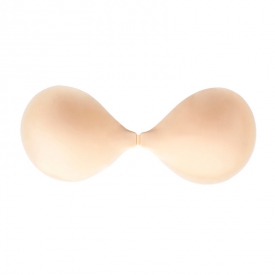 XW004 dust-prevent surface seamless thin round cup strapless adhesive invisible silicone bra for wom