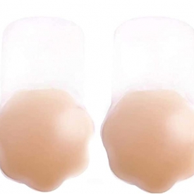 BeeSpring Silicone Reusable Nipplecovers Flower Petal 3.9 inch Invisible Boobtape Pasties Chest Cove