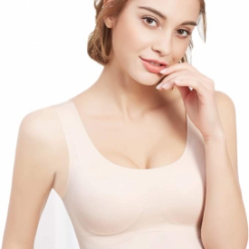 Sleep Bras, Thin Soft Comfy Daily Bras, Seamless Leisure Bras for Women, A to D Cup, with Removable 