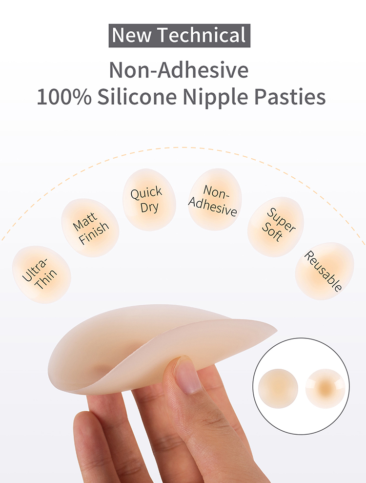 S-XR016 2021 New No Adhesive Nipple Cover Amazon Hot Sale for Dress silicone nipple cover(图4)