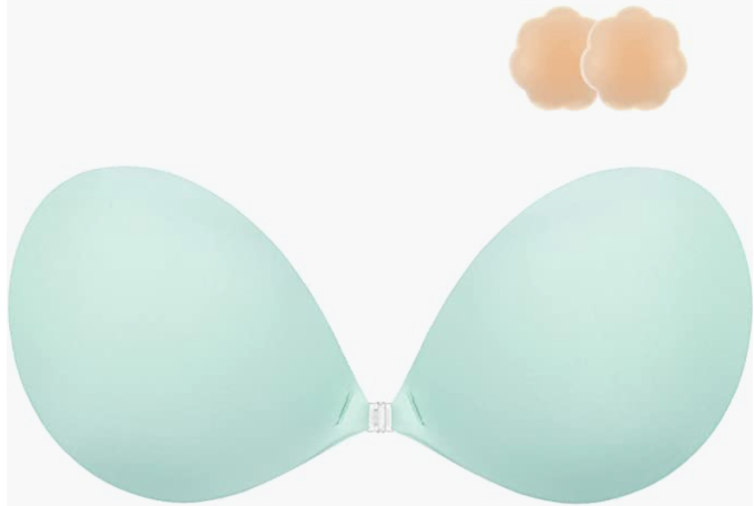 Adhesive Bra Strapless Sticky Invisible Push up Silicone Bra for Backless Dress with Nipple Covers(图4)