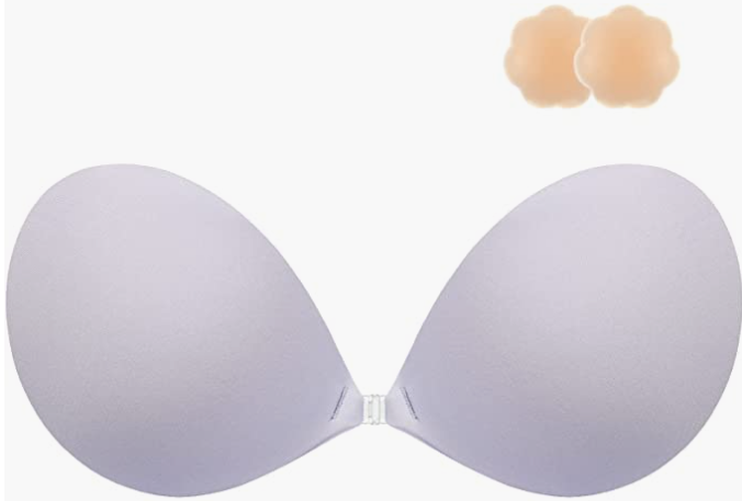 Adhesive Bra Strapless Sticky Invisible Push up Silicone Bra for Backless Dress with Nipple Covers(图5)