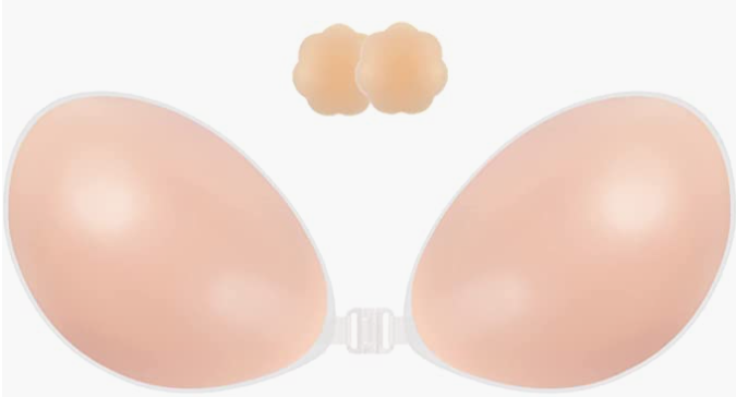 Adhesive Bra Strapless Sticky Invisible Push up Silicone Bra for Backless Dress with Nipple Covers(图7)